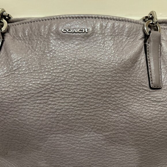 Womens Coach Madison H1380-26225 Lavender Pebbled Leather Shoulder Tote Handbag - Picture 3 of 16